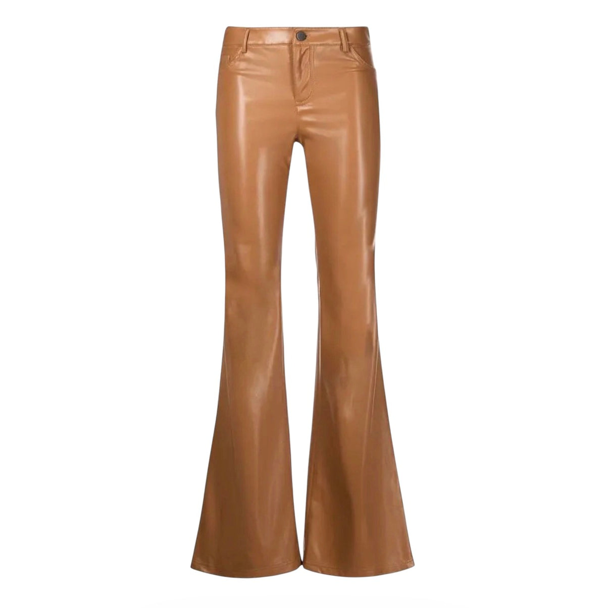 ALICE + OLIVIA
Marshall Vegan Leather High-Rise Bell-Bottom Pants in Camel Sz 0