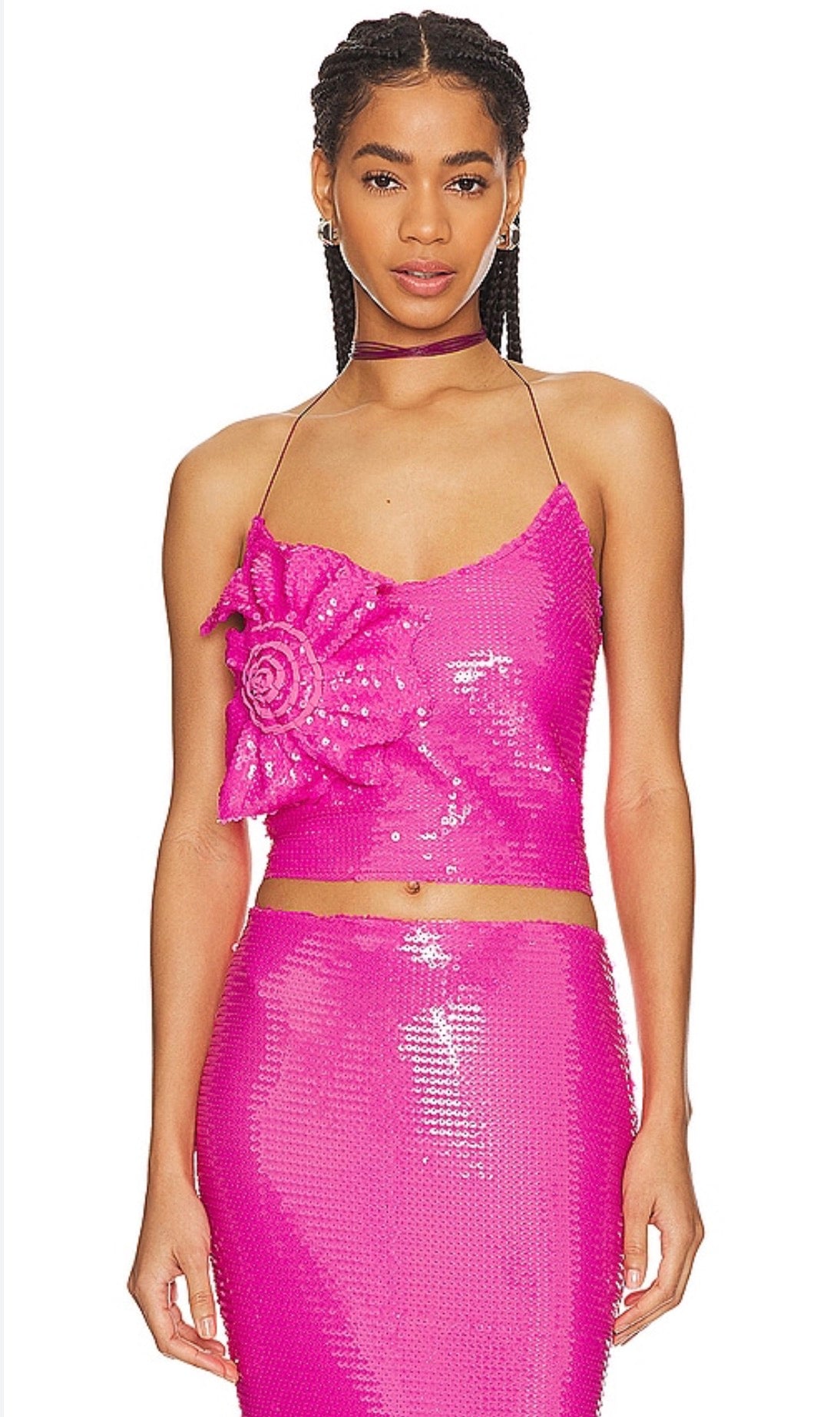 Miscreants sequin Harper Cami with Shell - Fuchsia Pink - NWT - UK 8 US 4 $350