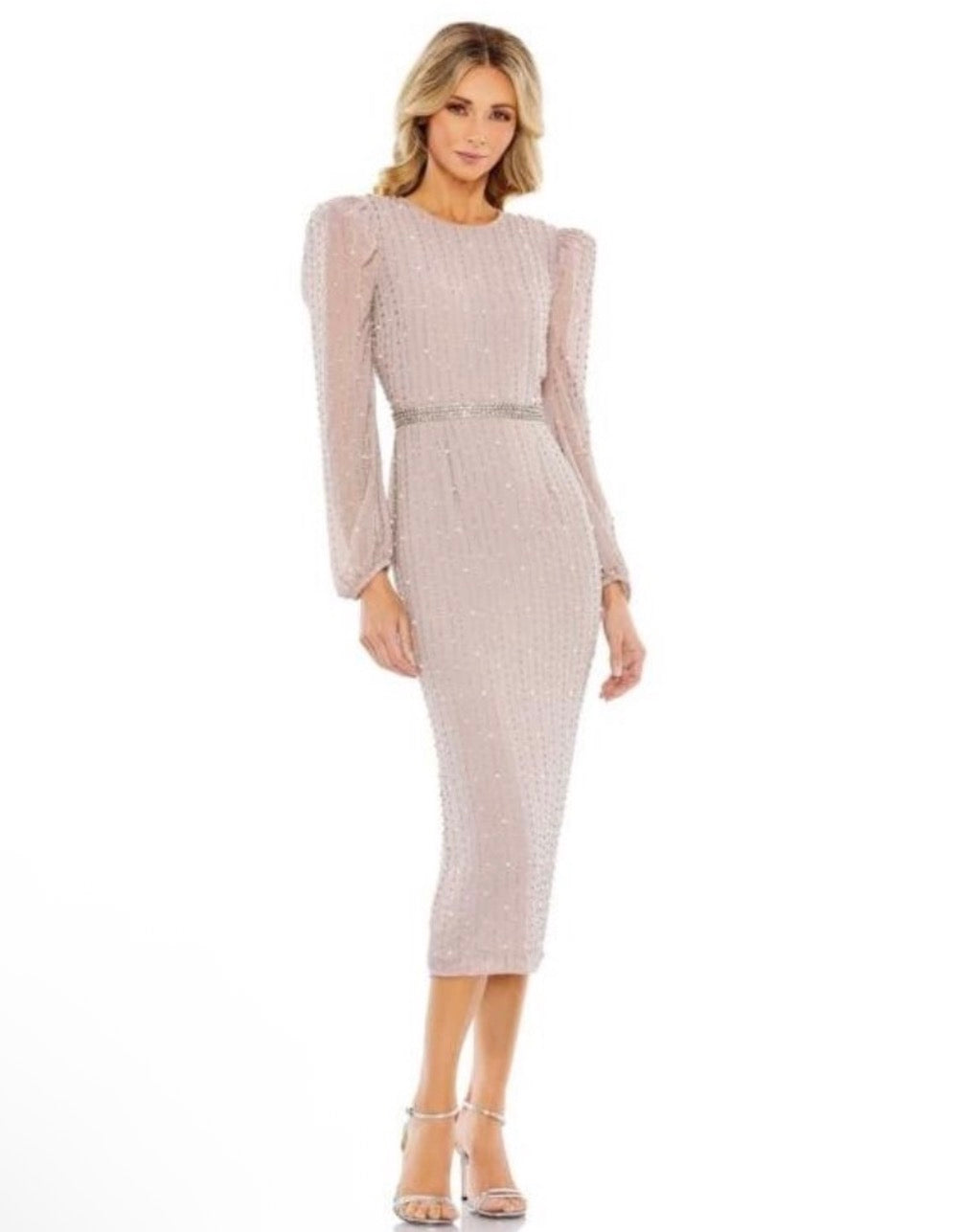 MAC DUGGAL (93622) Vintage Lilac Beaded Long Sleeve Embellished
Dress Sz 8 $498