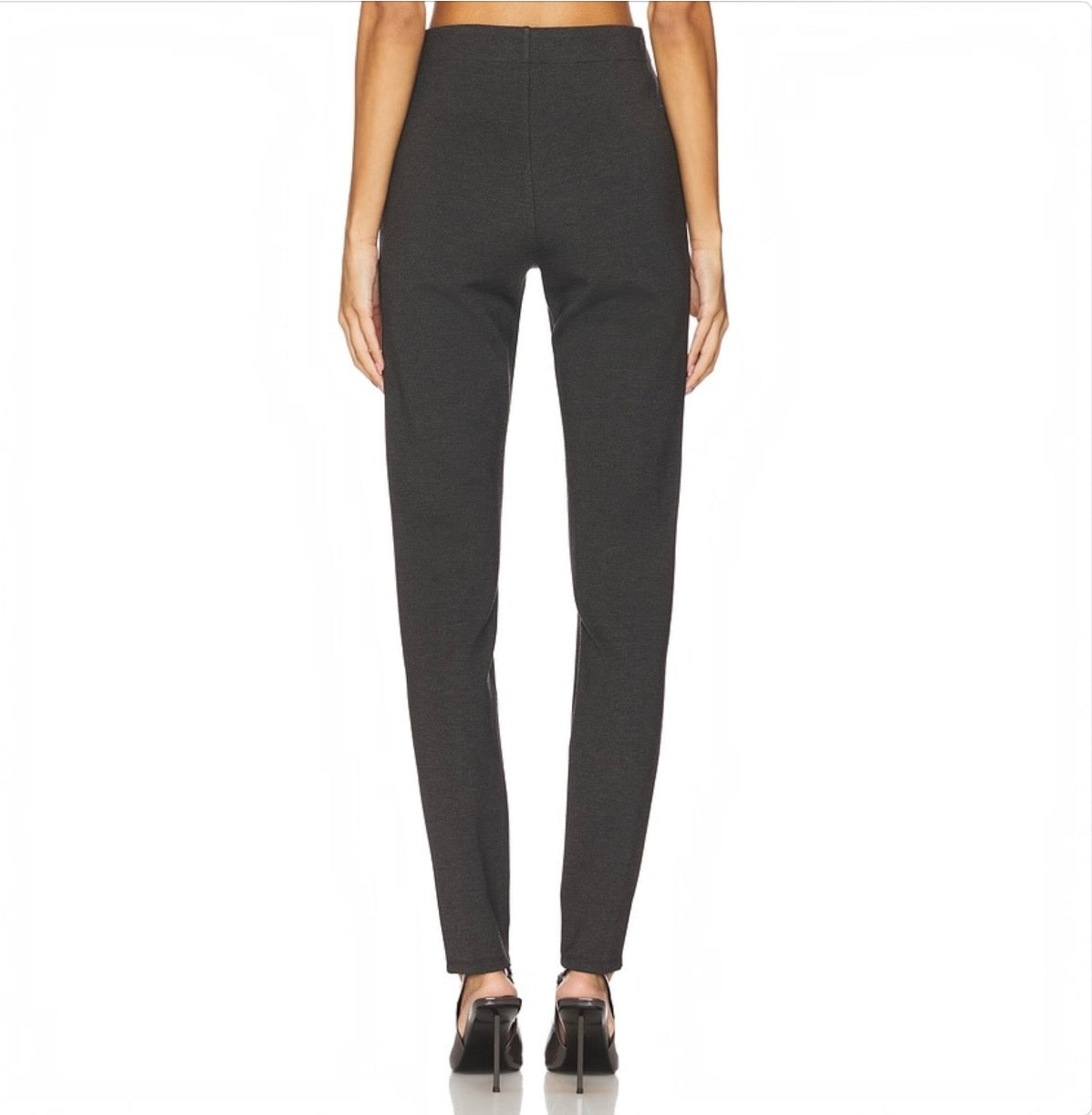 Rue Sophie Vitry Zipper Pants Charcoal Slit Hem Leggings Size Small