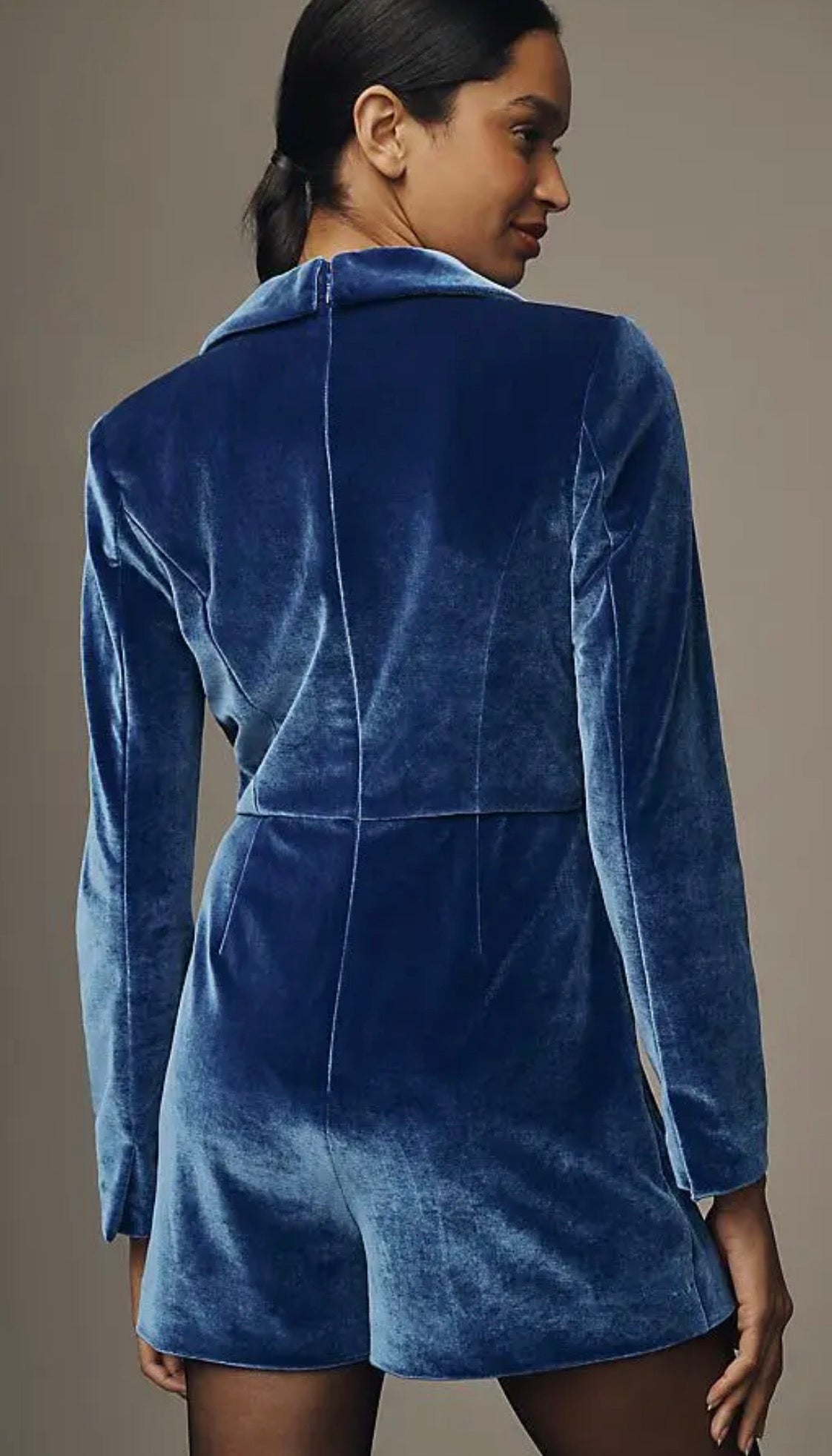 HUTCH
Velvet Blazer Romper Jacket in Blue Sz 4 $248