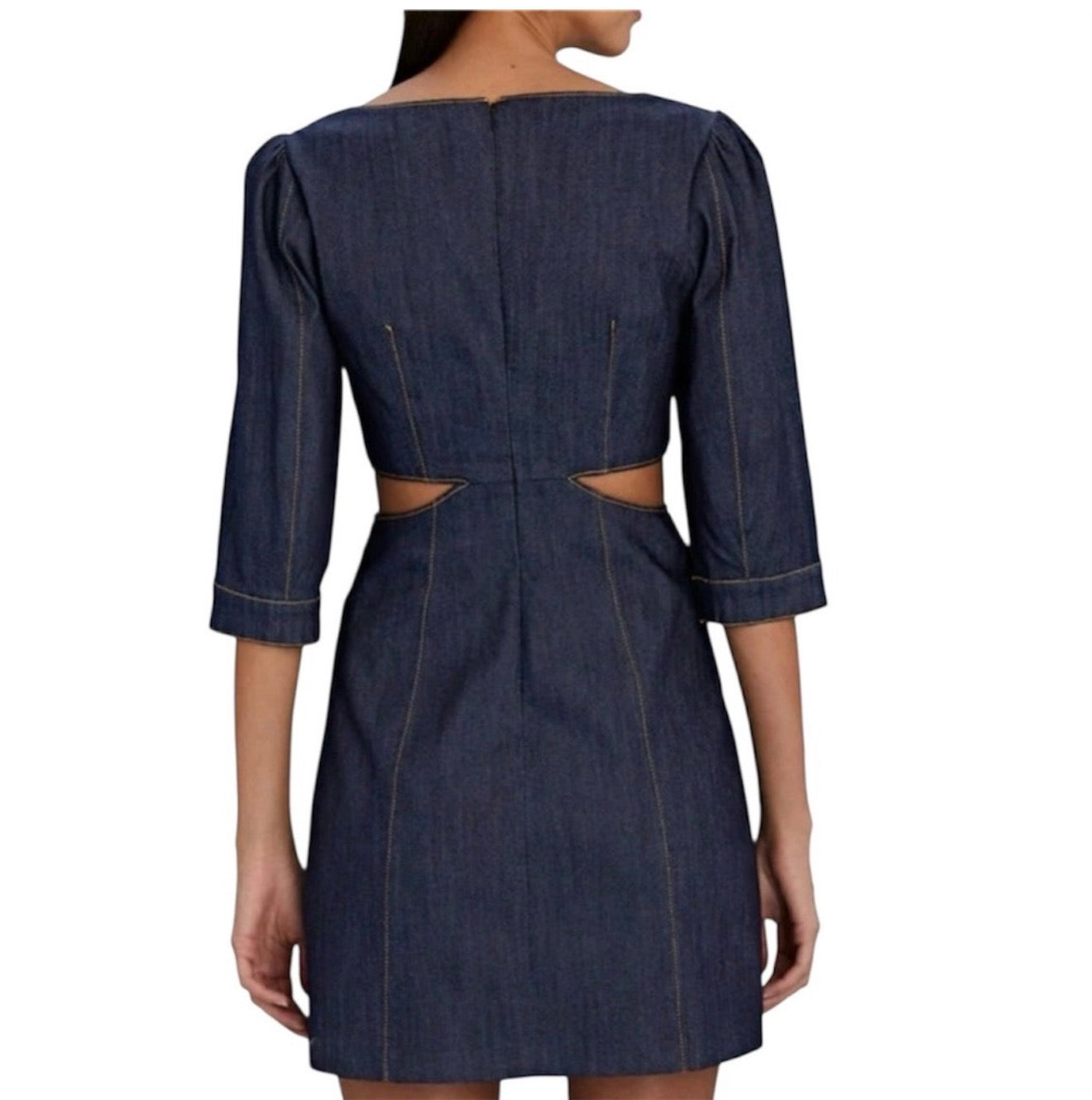 Cinq à Sept Lani Cut-Out Denim Mini Dress Size 2 $395