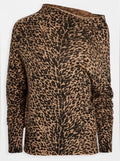 BROCHU WALKER Cashmere Off Shoulder Animal Print Sweater Sz XS
$498
