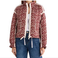 BLANKNYC Cropped Quilted Floral Jacket Budding Bordeaux Size Large