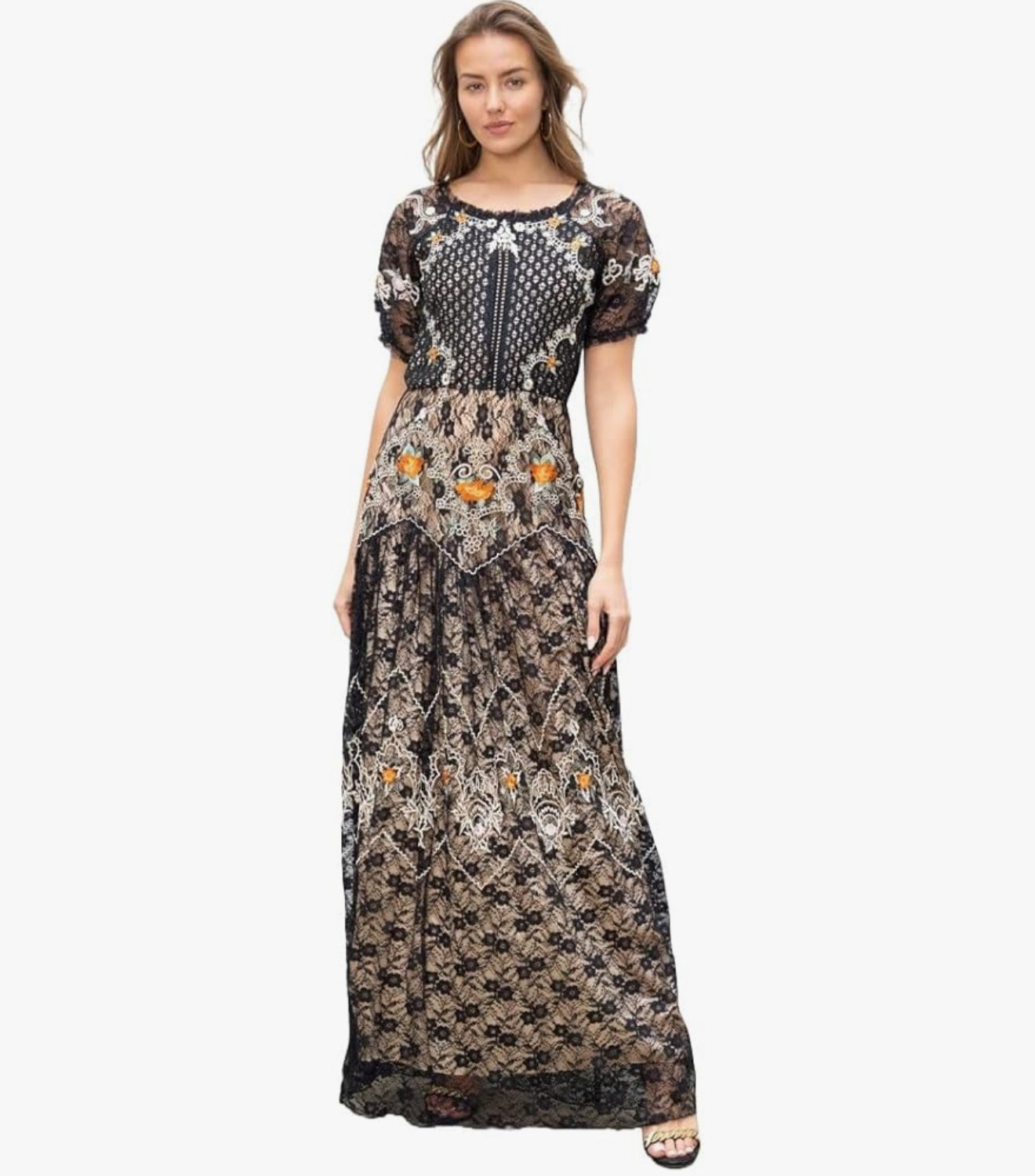 BAROK Paris Lace Embroidered
Long Dress Size Small $199