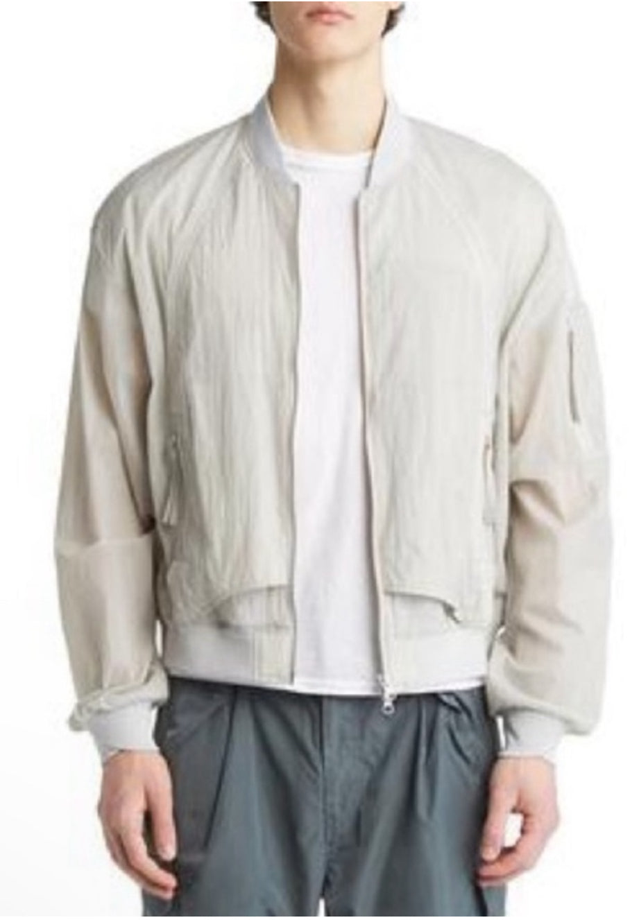 New! iise Vent Bomber
Lightweight Jacket Light Gray Sz Large $398