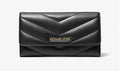 Michael Kors Jet Set Travel Large Quilted Tri-Fold Wallet in Black $328