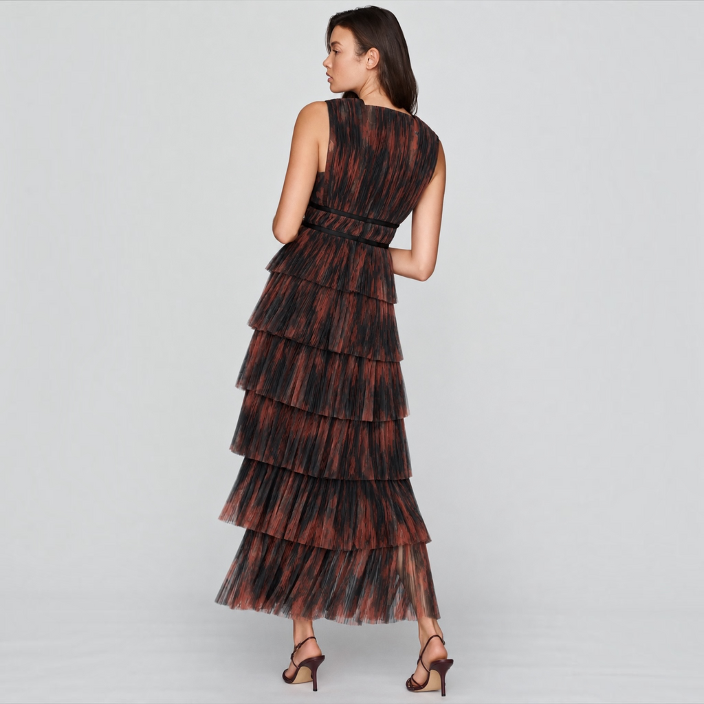 HUTCH Amora Maxi Gown Black & Brown Size Small