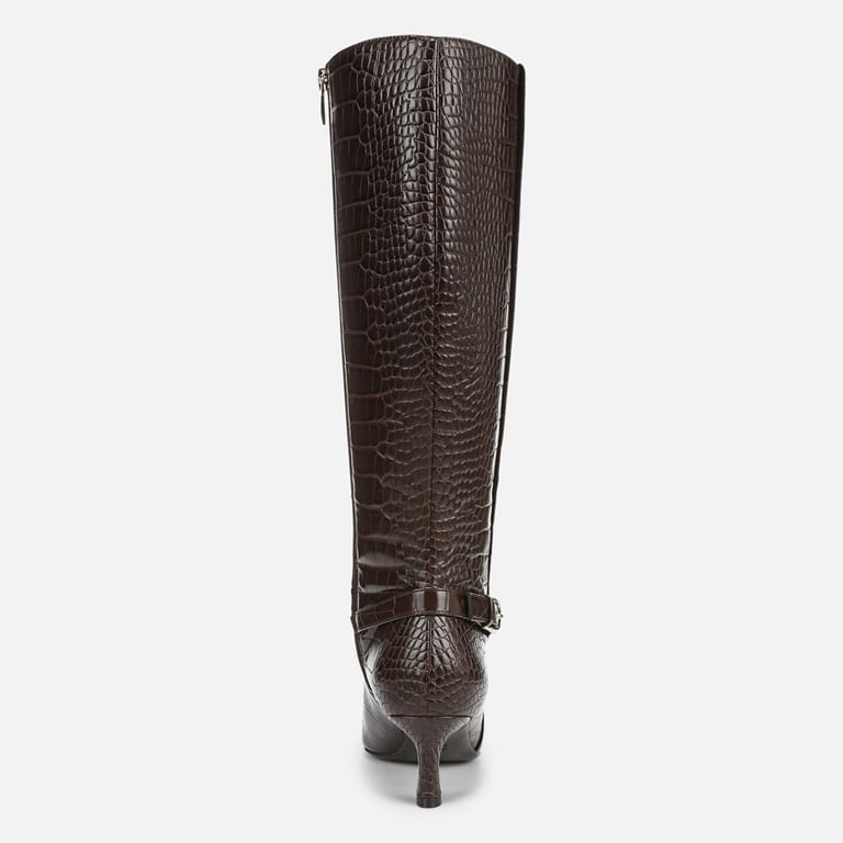 Naturalizer Eartha Knee High Boots Chocolate Croc Size 8.5