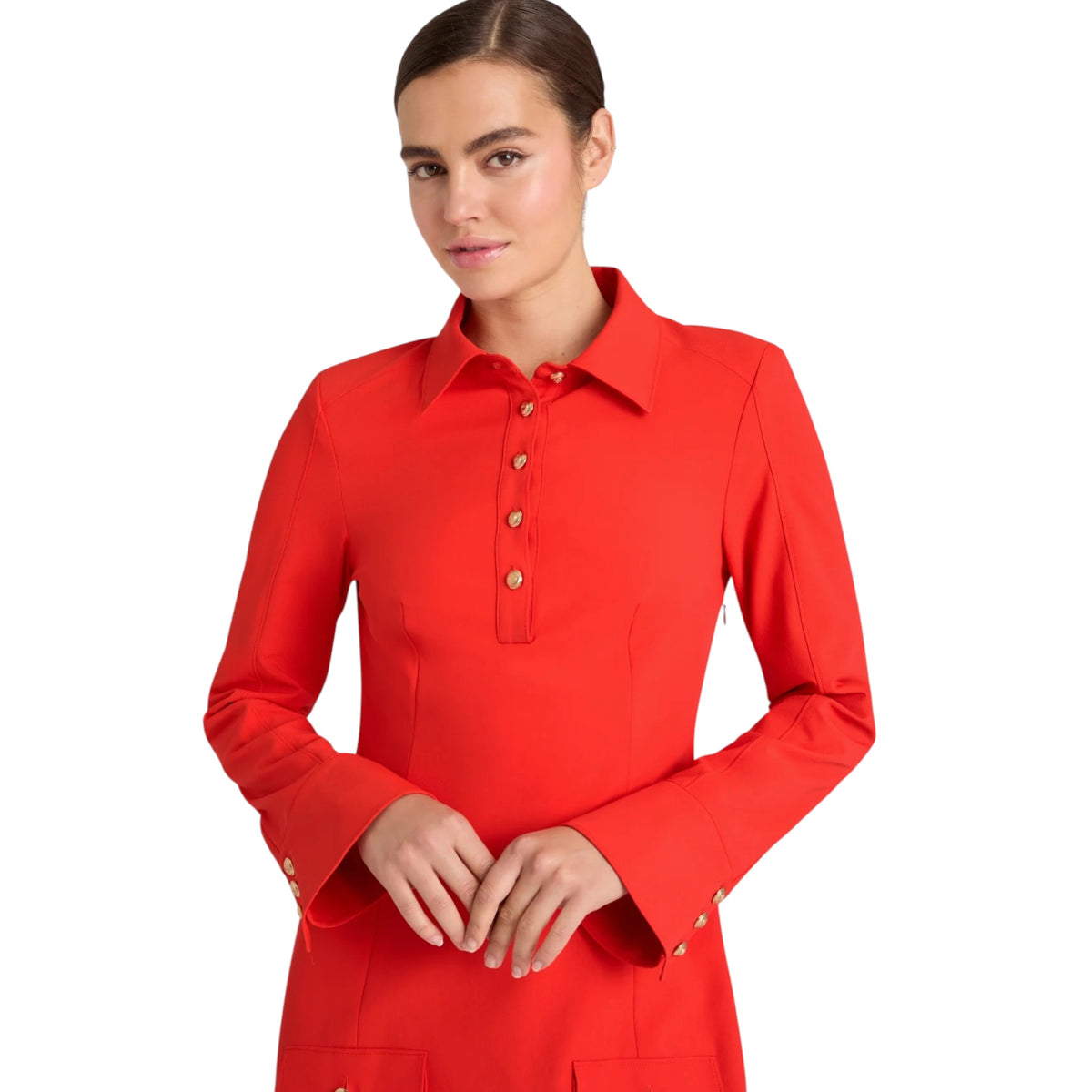 CINQ À SEPT Lea Dress Red Bell Long Sleeve Mini Dress Size 4