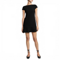THEORY Tiered Seam Cap Sleeve Dress Black Size 10