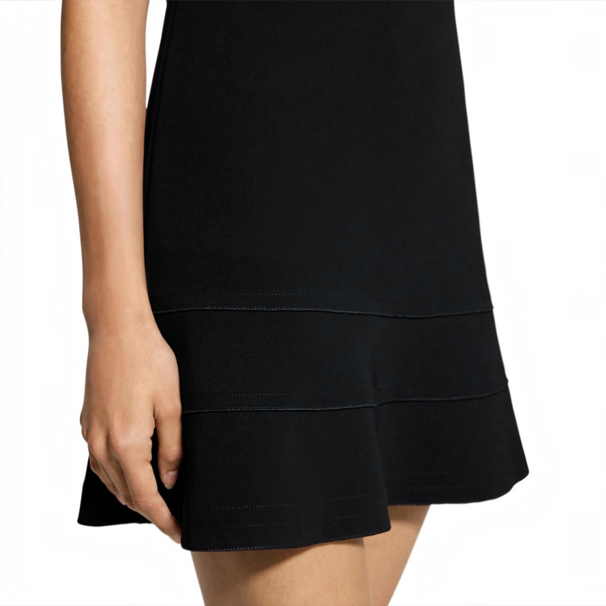 THEORY Tiered Seam Cap Sleeve Dress Black Size 10