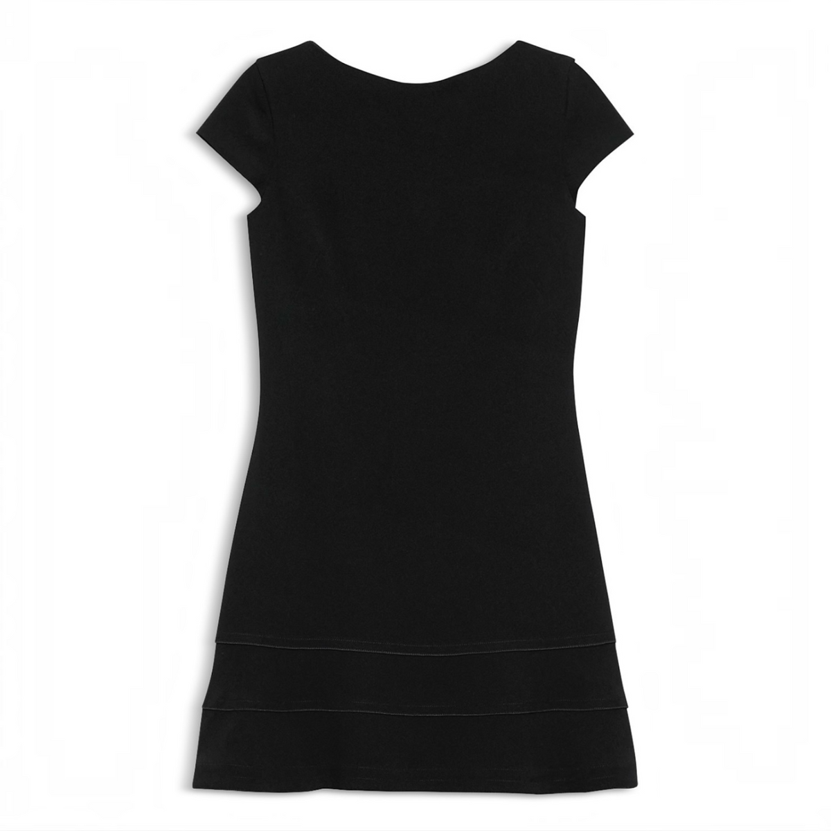 THEORY Tiered Seam Cap Sleeve Dress Black Size 10
