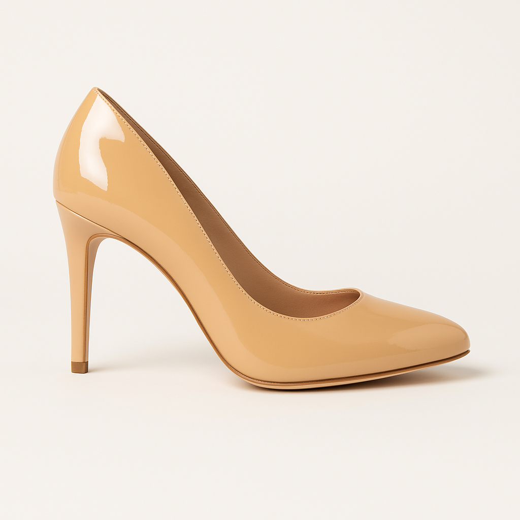 Rebecca Allen The New Pump Nude Tan Patent Leather Sz 7.5 $185