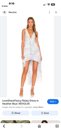 Loveshackfancy Risley Dress in Heather Blue Hand Dye Sz XS $495