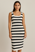 Studio by Workshop Black & Cream Stripe Midi
Dress Sz Small $119