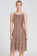 leena Mac Duggal 56212
Sequin Beaded Trim Sleeveless
Dress Rose Gold sz 2 $398