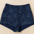 REDValentino Navy Floral Lace High-Waisted Shorts Women’s Size 40 (US 4-6) $426