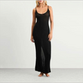 SKIMS Sheer Knit Midi Dress Onyx Size Large