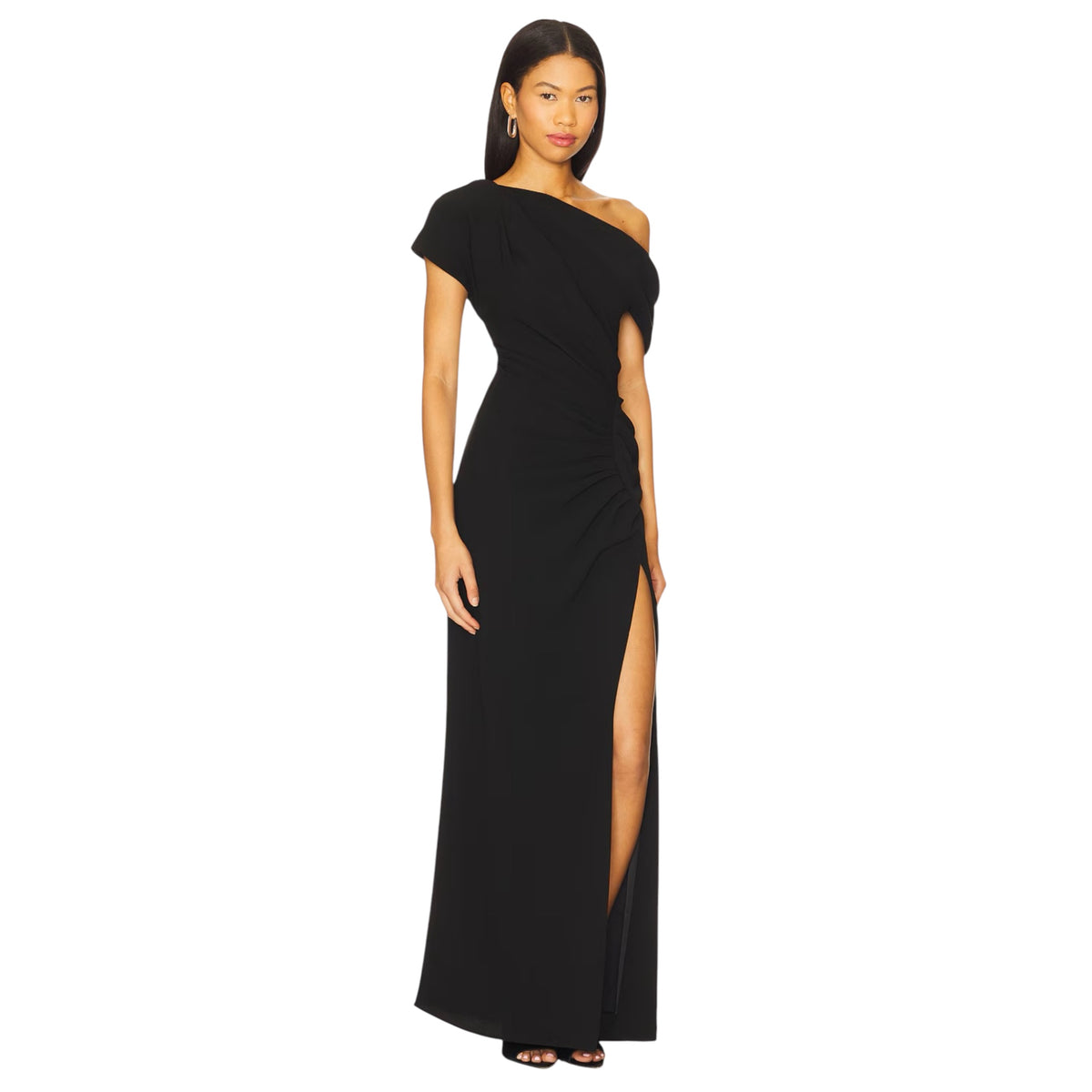 SIMKHAI Kally Draped Column Gown Black Size 6