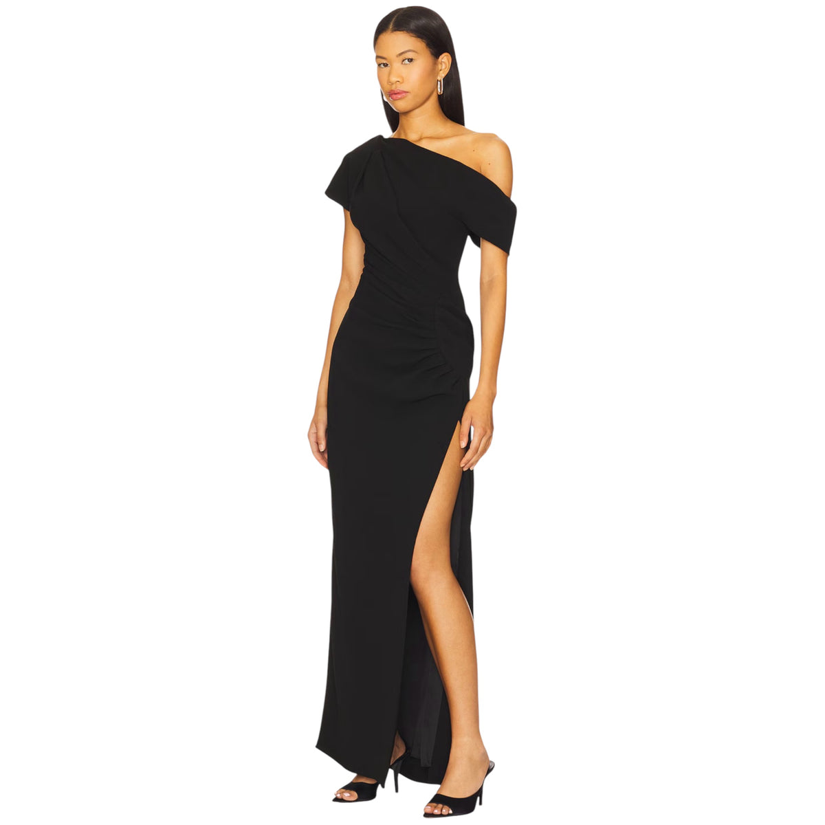 SIMKHAI Kally Draped Column Gown Black Size 6