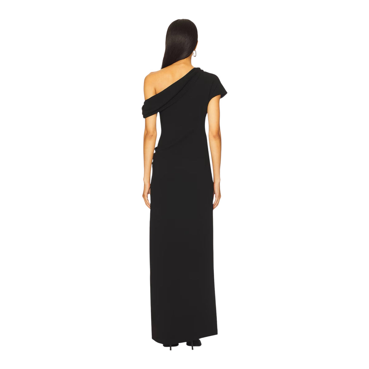 SIMKHAI Kally Draped Column Gown Black Size 6