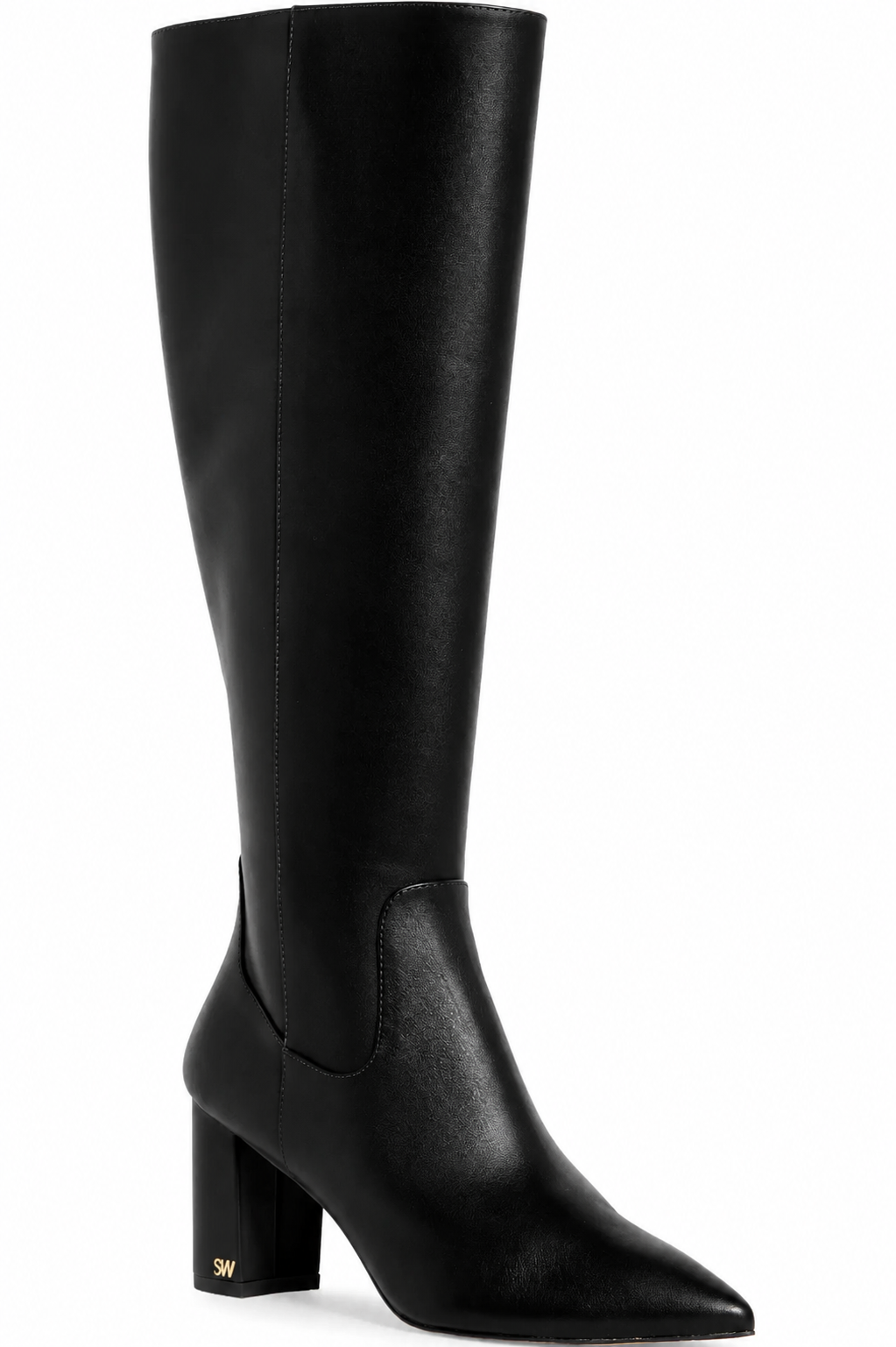 Stuart Weitzman Renegade Block Heel Knee High Boots Black Leather Size 8.5
