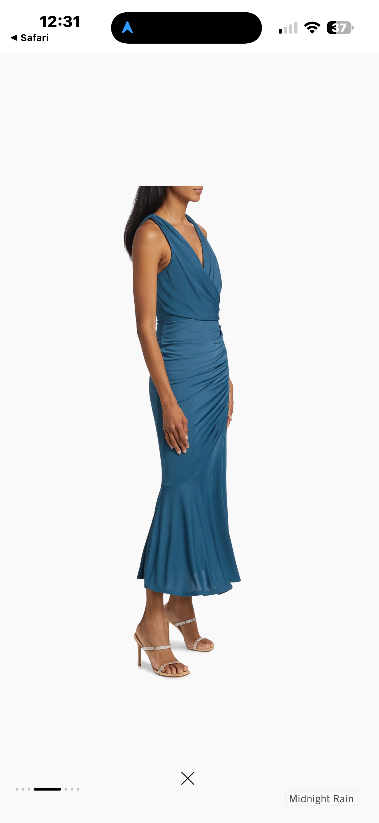 Cinq à Sept
Mika Surplice Ruched Midi Dress in  Midnight Rain sz 2 $395
