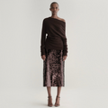 A.L.C. Freya Asymmetric Alpaca-Blend Sweater Dark Umber Size Small