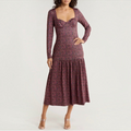 Hutch Chase Long Sleeve Midi Tiered Dress – Size Large