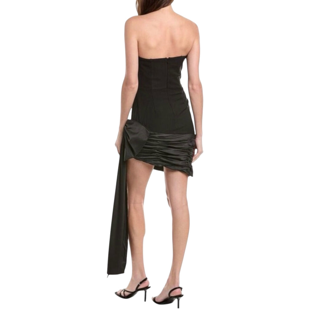 Hutch Sloane Strapless Asymmetric Bow Mini Dress Black Size 10