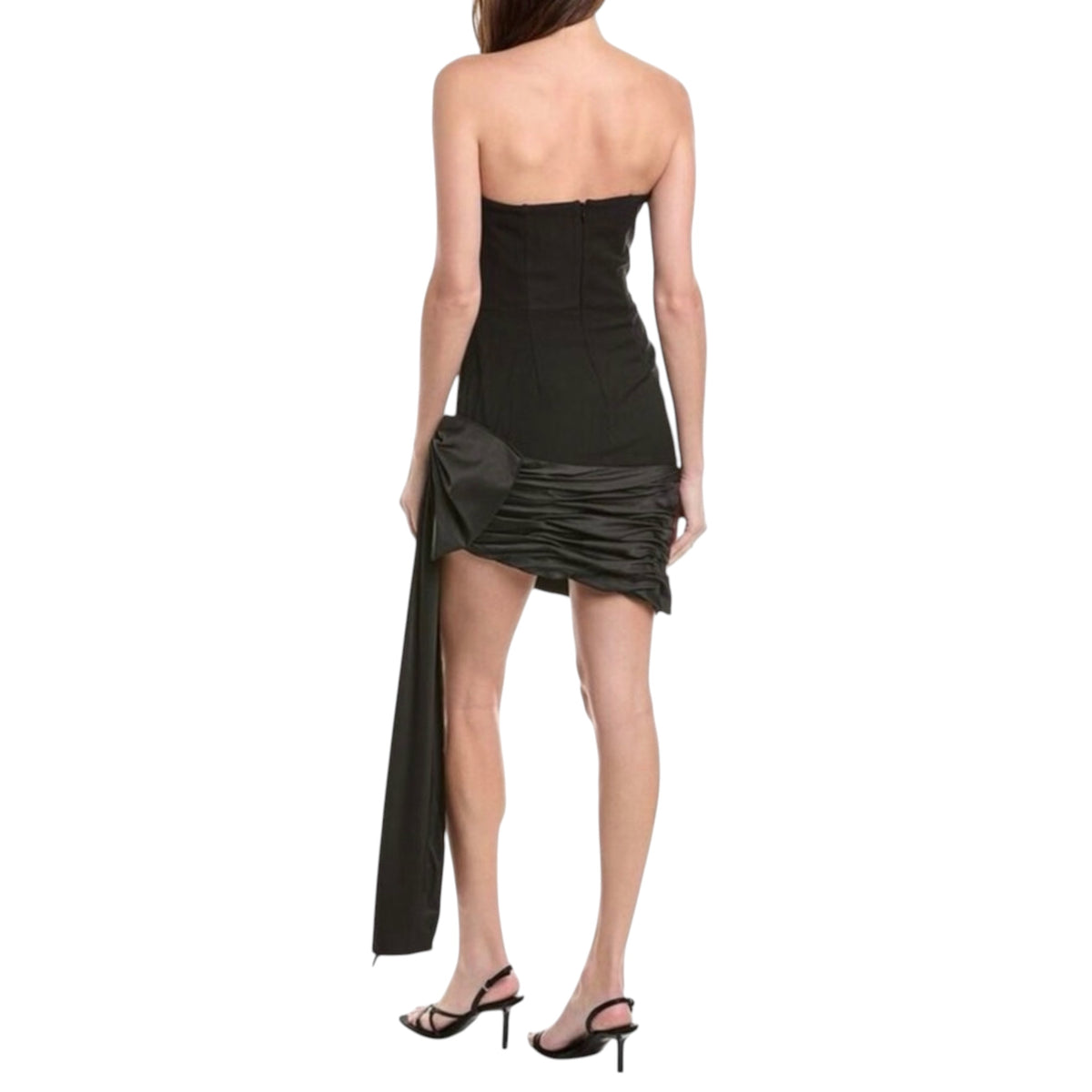 Hutch Sloane Strapless Asymmetric Bow Mini Dress Black Size 10