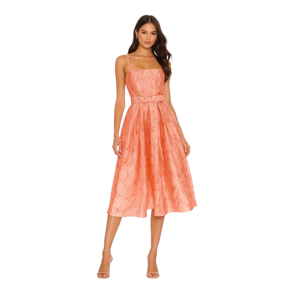 Hutch Floral Satin Midi Dress Fit & Flare Size Small