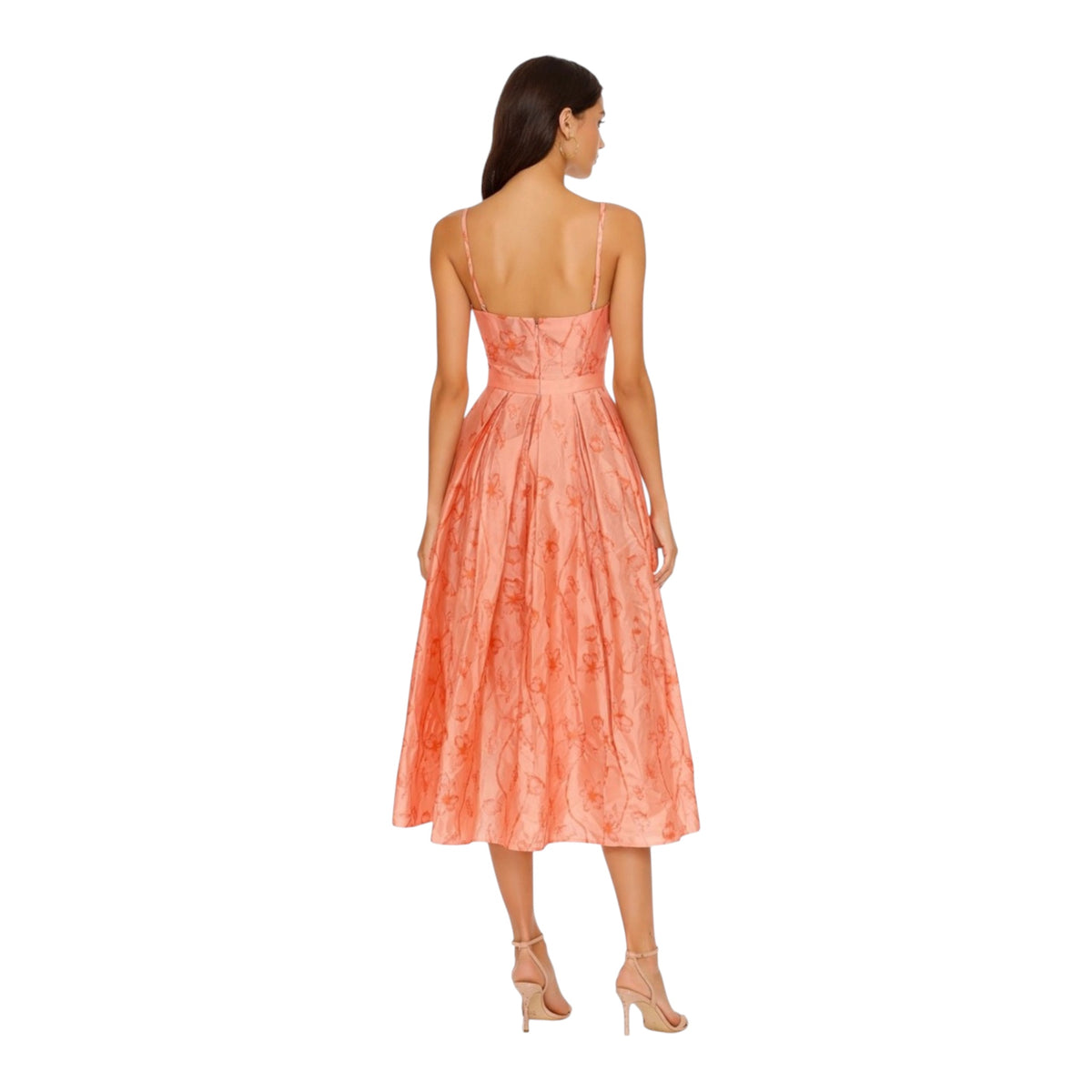 Hutch Floral Satin Midi Dress Fit & Flare Size Small