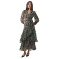 HUTCH Helene Velvet Burnout Floral Wrap Maxi Dress Size Small