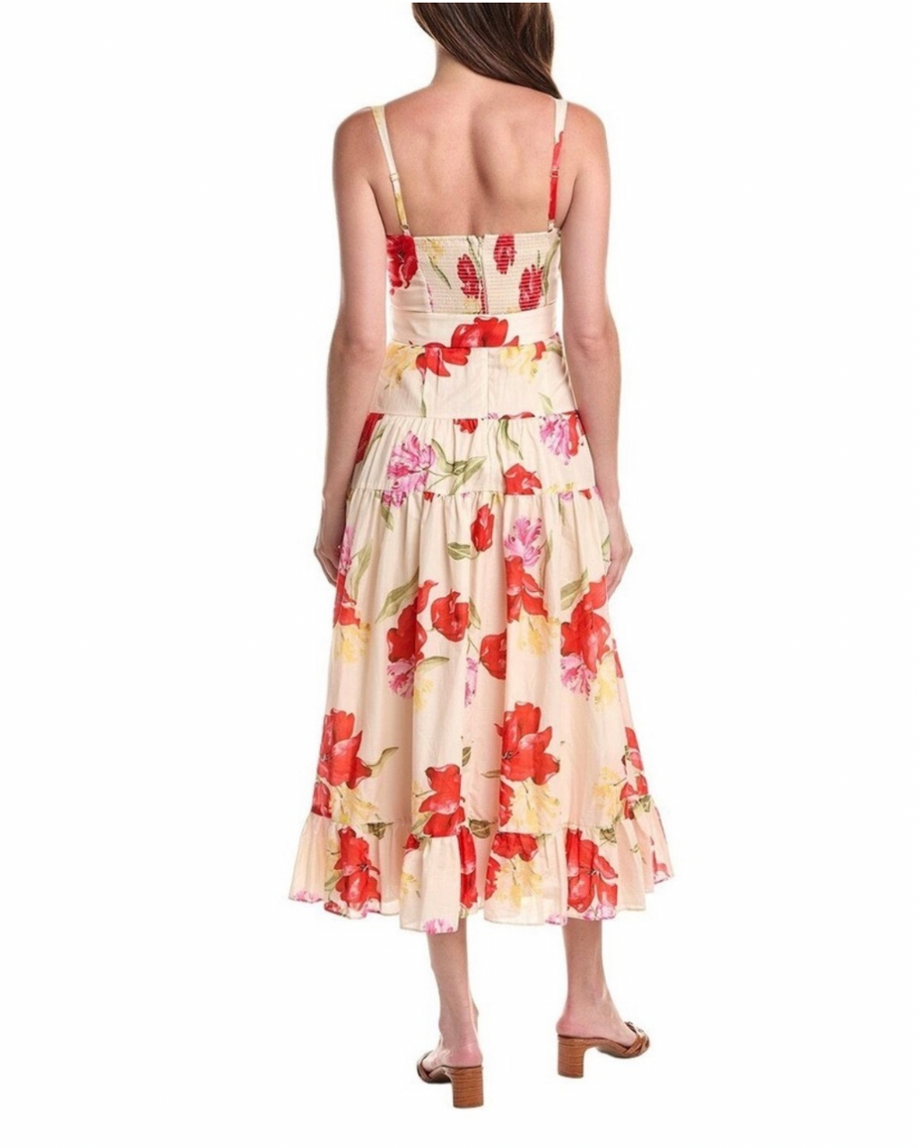 Hutch Klea Midi Dress in watercolor rococo bouquet ivory Sz Small