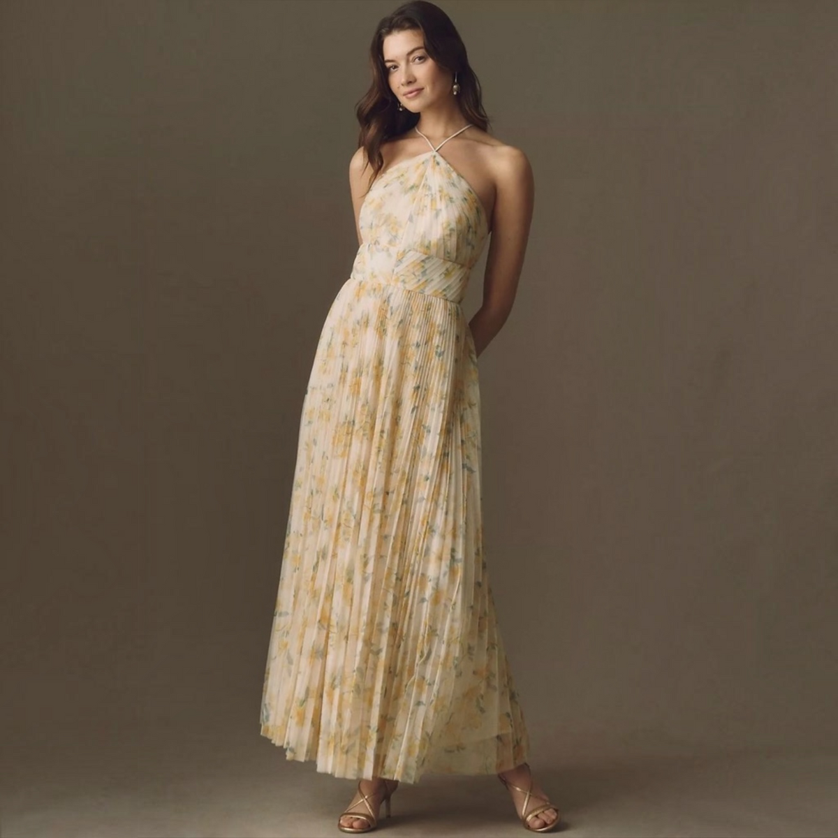 Hutch Blaine Gown Yellow Floral Sz 2