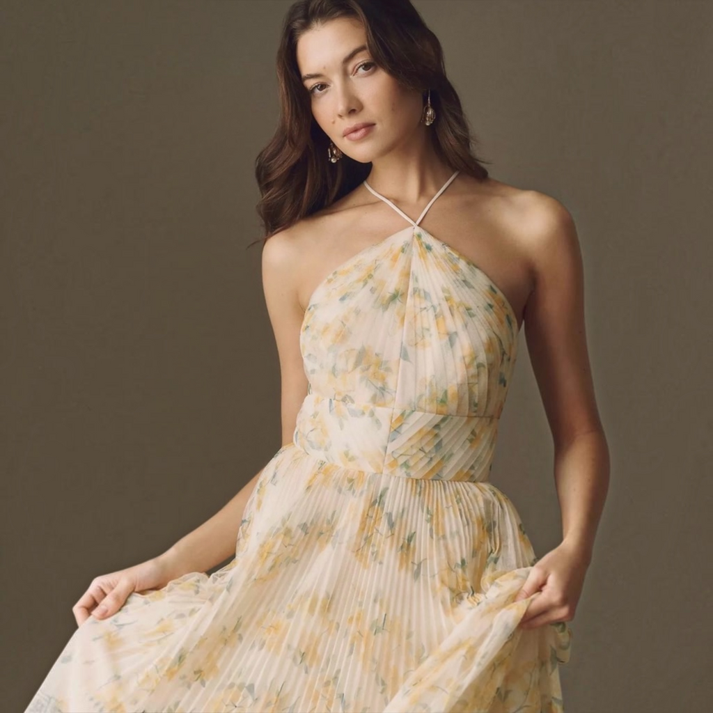 Hutch Blaine Gown Yellow Floral Sz 2