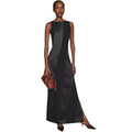 HUTCH Zelma Colorblock Satin Maxi Dress Black Size Small