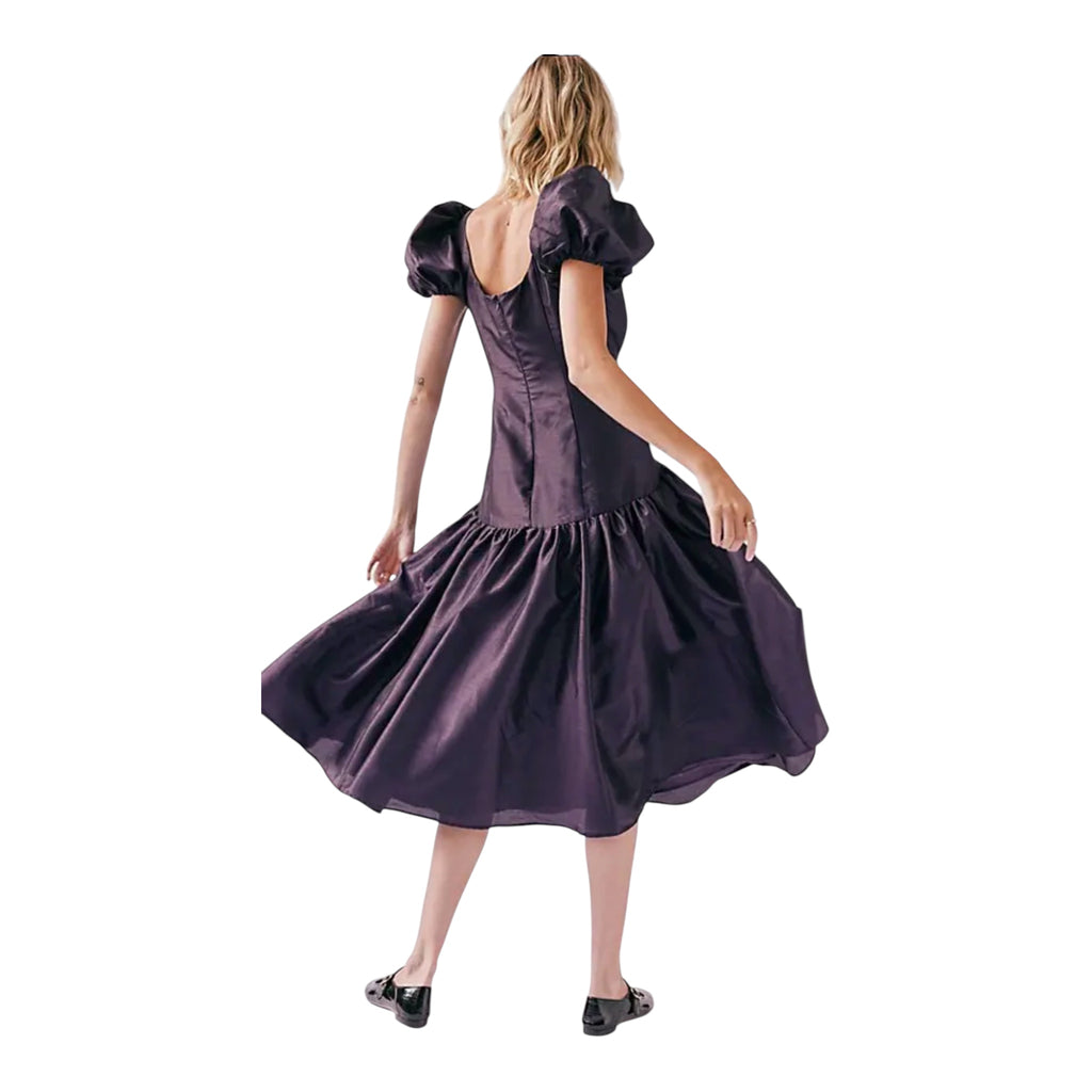 HUTCH Brighton Puff Sleeve Dress - Purple Sz 4