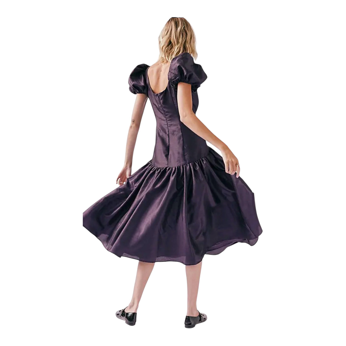 HUTCH Brighton Puff Sleeve Dress - Purple Sz 4