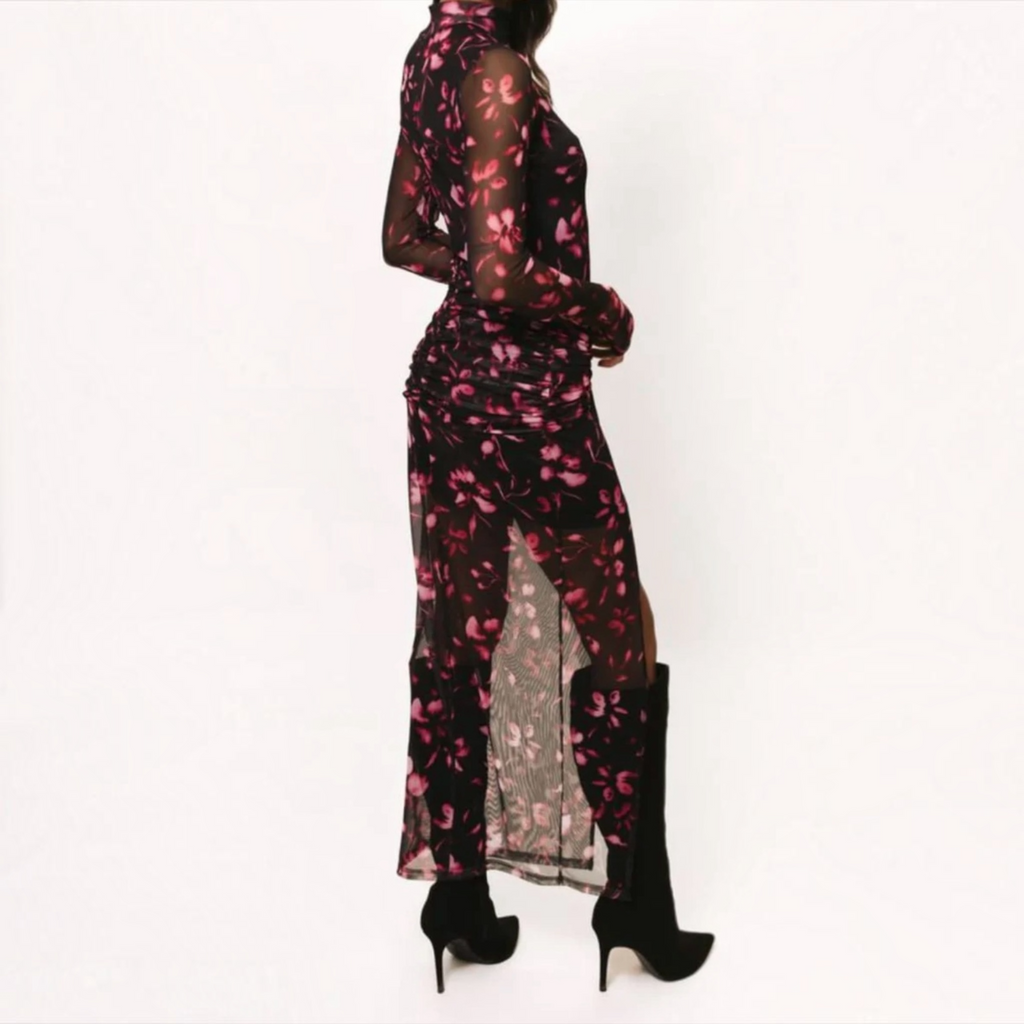 HUTCH Ambrose Mock Neck Maxi Dress