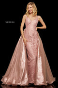Sherri Hill 52975 Blush Metallic Organza Ball Gown Size 2 $750