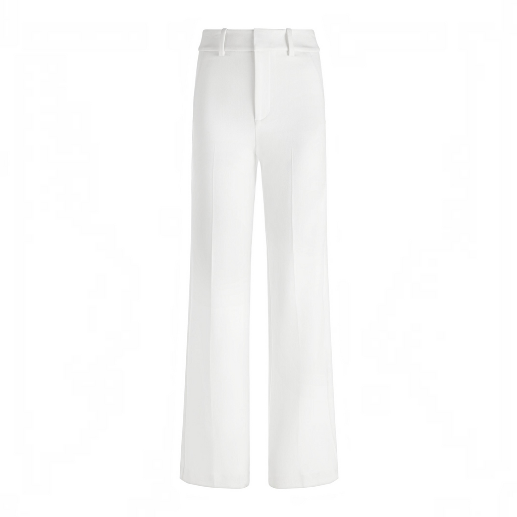 Alice + Olivia Alexander High-Rise Slim Straight Trouser – Off White – Size 4
