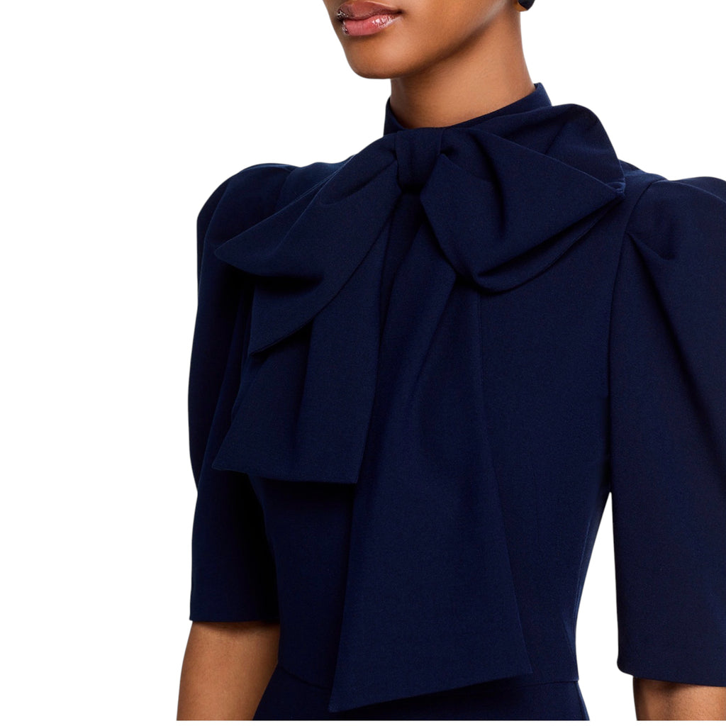 Black Halo Ara Bow Straight Leg Jumpsuit Navy Size 10