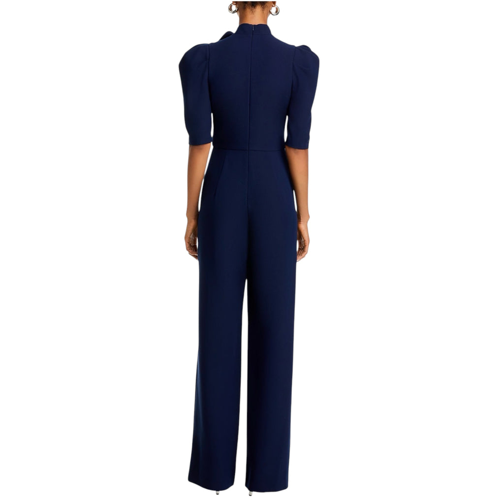 Black Halo Ara Bow Straight Leg Jumpsuit Navy Size 10