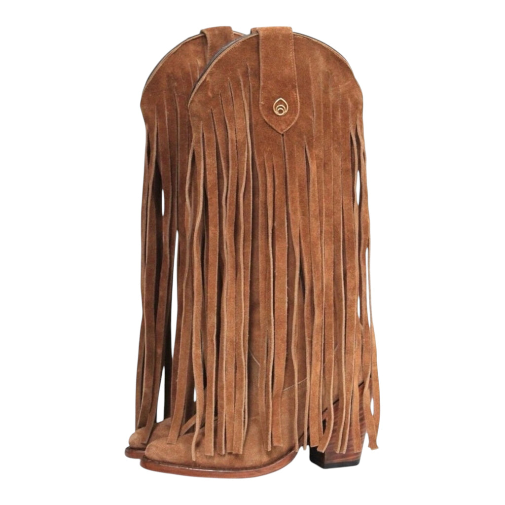Brother Vellies Atlas Fringe Western Boots Honey Suede Size 9