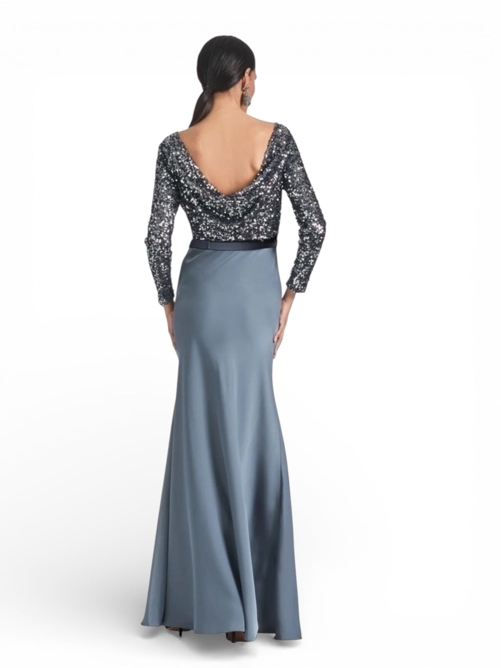 Sachin & Babi Colette Gown - Gunmetal Sz 6 $950