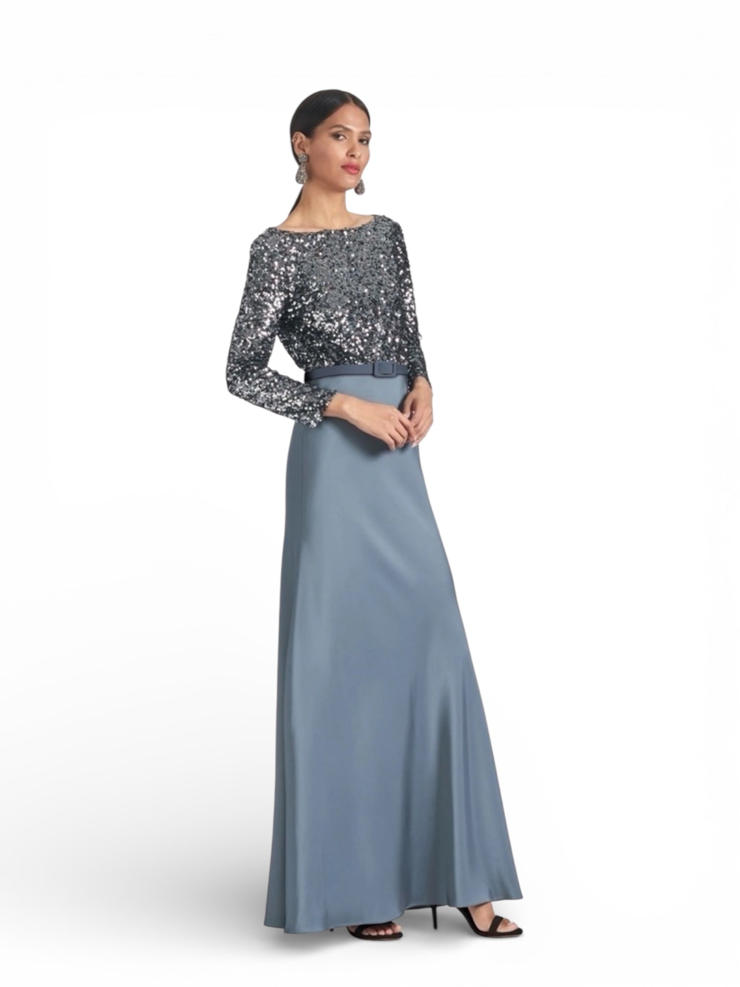 Sachin & Babi Colette Gown - Gunmetal Sz 6 $950
