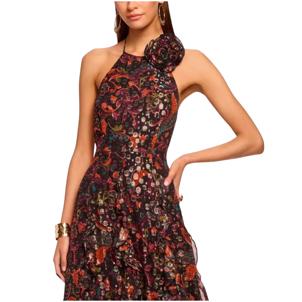 Ramy Brook Idella Printed Halter Gown Size 4